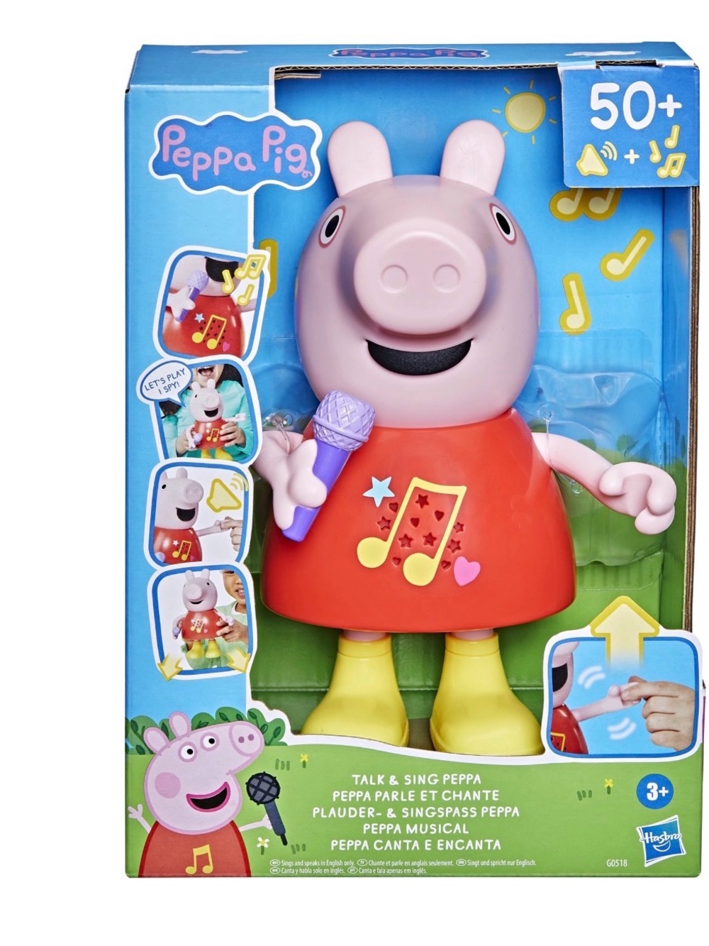 Peppa Pig Singing Figure with Microphone - Pink, Red & Yellow
